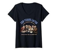 Femme Pères fondateurs à la Recherche de Solutions technologiques USA 250 T-Shirt avec Col en V
