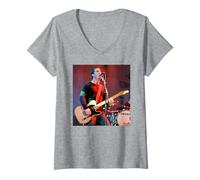 Femme Performance et cocktails de Stereophonics Kelly Jones à Cardiff T-Shirt avec Col en V