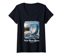 Femme Perito Moreno Glacier Argentine T-Shirt avec Col en V