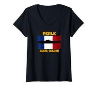 Femme Perle S606 Sous-Marin Nucléaire D'attaque Papa Grand-père T-Shirt avec Col en V