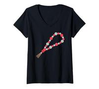 Femme Perles de prière Dhikr T-Shirt avec Col en V
