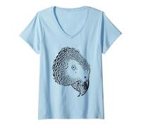Femme Perroquet Gris Africain (Psittacus Erithacus) Grey Life T-Shirt avec Col en V