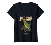 Femme Perroquet Vintage du Sénégal Observation des Oiseaux Nature Amour Oiseaux T-Shirt avec Col en V