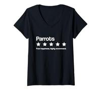 Femme Perroquets, Cinq étoiles, Un Pur Bonheur, Je recommande T-Shirt avec Col en V