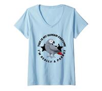 Femme Perroquets This is My Human Costume I'm Really A Parrot T-Shirt avec Col en V
