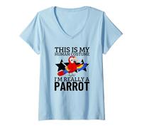 Femme Perroquets This is My Human Costume I'm Really A Parrot T-Shirt avec Col en V