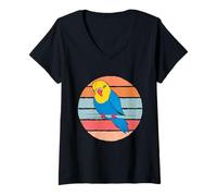 Femme Perruche Mignonne Amant de Perruche Amoureux de perruches T-Shirt avec Col en V