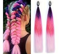 Femme Perruques avec de longues queues cheval et des faisceaux cheveux adaptés à diverses occasions Embellir(Multi-colored)