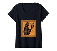 Femme Perséphone Déesse Printemps Mythologie Grecque Art de la Grèce Antique T-Shirt avec Col en V