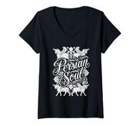 Femme Persian Soul | Free Iran | Citation iranienne T-Shirt avec Col en V