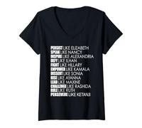 Femme Persist Like Elizabeth Ruth Persevere KETANJI KBJ Meme T-Shirt avec Col en V