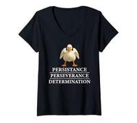 Femme Persistance Persévérance Détermination Esprit Croissance T-Shirt avec Col en V