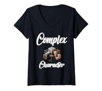 Femme Personnage Complexe drôle personnalité Excentrique étrange Esprit étrange T-Shirt avec Col en V