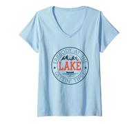 Femme Personne au bord du lac en train de devenir ivre T-Shirt avec Col en V
