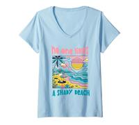 Femme Personne n'aime Une Plage ombragée/des Vacances d'été Tropicales drôles T-Shirt avec Col en V