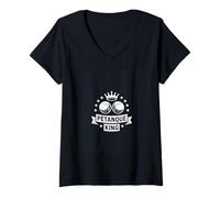 Femme Petanque King Couronne Boules Roi De Petanque T-Shirt avec Col en V