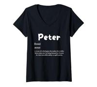 Femme Peter Definition Personalized Name Custom Costume for Peters T-Shirt avec Col en V