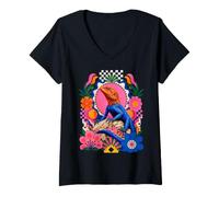 Femme Peter's Rock Agama Lizard Maximalism Reptile T-Shirt avec Col en V