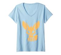 Femme Petit Animaux canidés drôle Minimaliste Simple Fennec T-Shirt avec Col en V