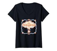 Femme Petit café, Grande théorie - Humour de Conversation T-Shirt avec Col en V