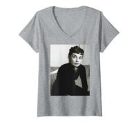 Femme Petit déjeuner chez Tiffany's, Actrice Audrey Hepburn 1954 T-Shirt avec Col en V