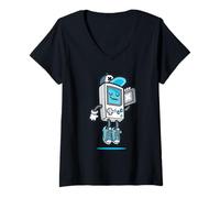Femme Petit joueur homme T-Shirt avec Col en V