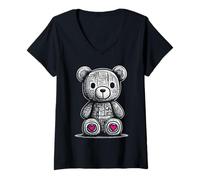 Femme Petit Ours, Tendre Ourson, bébé, Doudou, nounourse T-Shirt avec Col en V