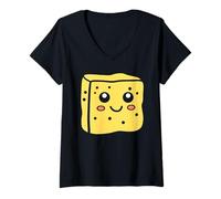 Femme Petite Eponges Drole Nettoyage Minimaliste Simple éponge T-Shirt avec Col en V