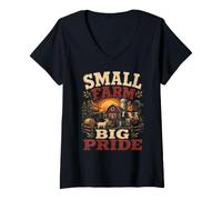 Femme Petite Ferme Big Pride Farming T-Shirt avec Col en V