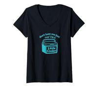 Femme Petite glacière rétro Amusante - Art Vieilli T-Shirt avec Col en V