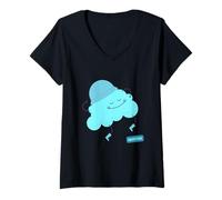 Femme Petrichor J'adore l'odeur de la Pluie T-Shirt avec Col en V