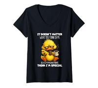 Femme Peu Importe ce Que Vous Pensez, Imaginary Friends Duck T-Shirt avec Col en V