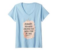 Femme Peut-être Avez-Vous été créée pour Une telle époque, Esther Verse T-Shirt avec Col en V