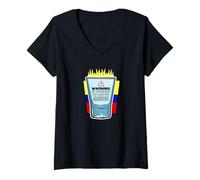 Femme Peut spontanément Commencer à Parler d'Aguardiente Colombie T-Shirt avec Col en V