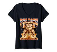 Femme Pharaon King Ancient Egypt Style années 90 T-Shirt avec Col en V