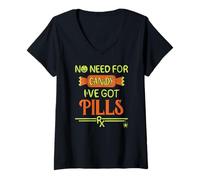 Femme Pharmacie Halloween I've Got Pills Pharmacien Technicien CPht T-Shirt avec Col en V