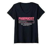 Femme Pharmacien en Cours Pharmacie Tech Student School T-Shirt avec Col en V