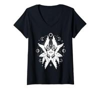 Femme Phases de Lune séraphins Astrologie bibliquement précise des Anges T-Shirt avec Col en V