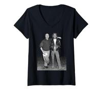 Femme Phil Collins et Eric Clapton Avant Le Concert au Royal Albert Hall T-Shirt avec Col en V