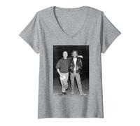 Femme Phil Collins et Eric Clapton Avant Le Concert du Royal Albert Hall T-Shirt avec Col en V