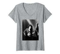 Femme Phil Lynott, Bassiste de Thin Lizzy, en Direct de Virginia Turbett T-Shirt avec Col en V