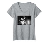 Femme Phil Lynott Thin Lizzy Bassist Jailbreak par Virginia Turbett T-Shirt avec Col en V
