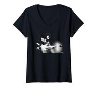 Femme Phil Lynott Thin Lizzy Jailbreak Bassist par Virginia Turbett T-Shirt avec Col en V