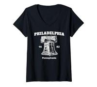 Femme Philadelphie Pennsylvanie Est. 1682 T-Shirt avec Col en V