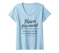 Femme Philippiens 2 5 Have This Mind Among Yourselves in Christ T-Shirt avec Col en V