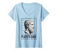 Femme Philosophe Grec du Club Social de Platon T-Shirt avec Col en V