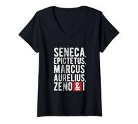 Femme Philosophes stoïciens Stoïcisme T-Shirt avec Col en V