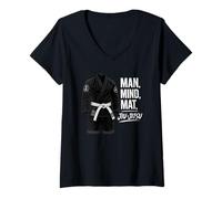 Femme Philosophie du Jiu-Jitsu Man Mind Mat T-Shirt avec Col en V