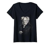 Femme Philosophie existentialiste Schopenhauer T-Shirt avec Col en V