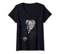 Femme Philosophie existentialiste Schopenhauer T-Shirt avec Col en V